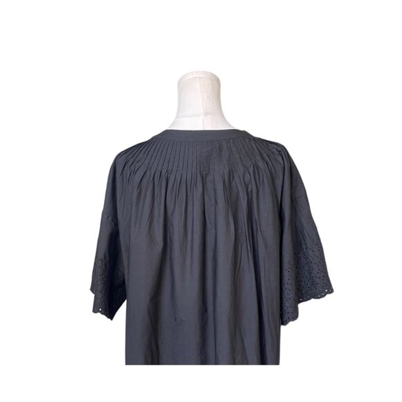 J.Crew SzL Eyelet Long Sleeve Poplin Cotton Poplin Mini Dress Sz L Button Front - Picture 6 of 12